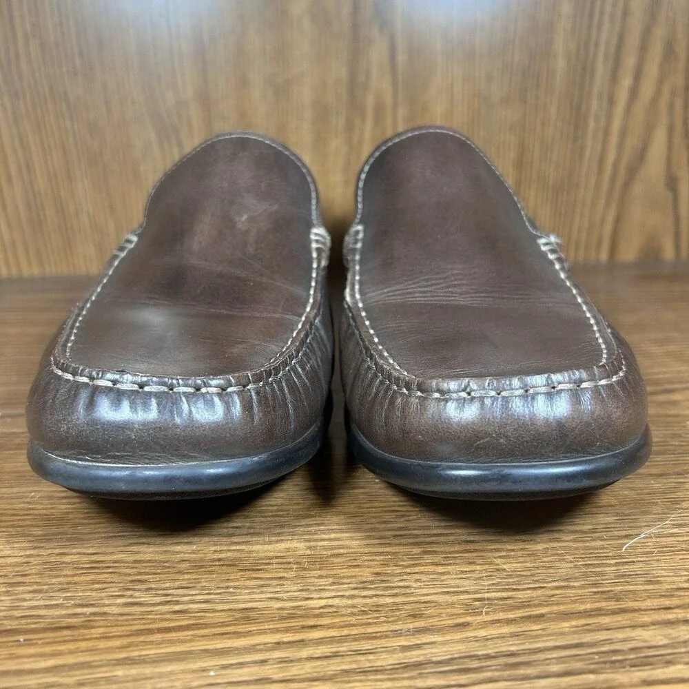 ECCO Leather Driving Loafer Mens Size‎ US 10 Brown Classic Slip On Moc Toe